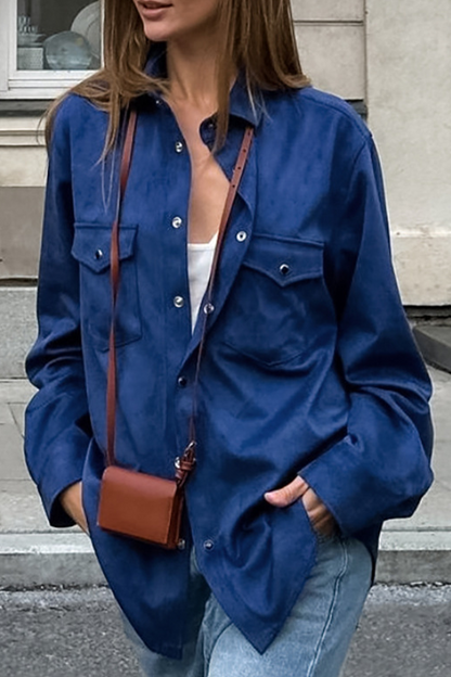 Blusas casuales de cuello vuelto con botones para uso diario