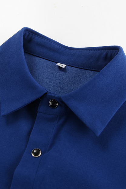 Blusas casuales de cuello vuelto con botones para uso diario