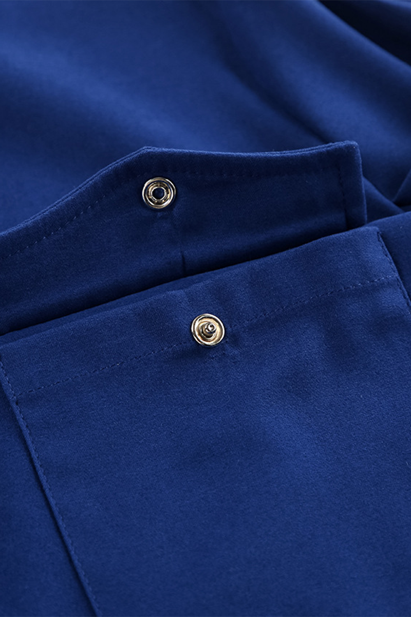 Blusas casuales de cuello vuelto con botones para uso diario