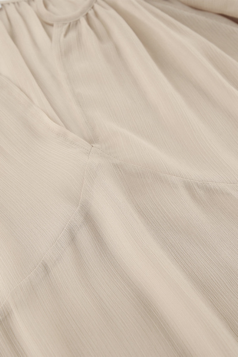 Vestidos sexys de corte A con escote en V y volantes transparentes