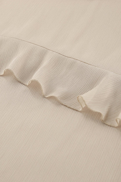 Vestidos sexys de corte A con escote en V y volantes transparentes