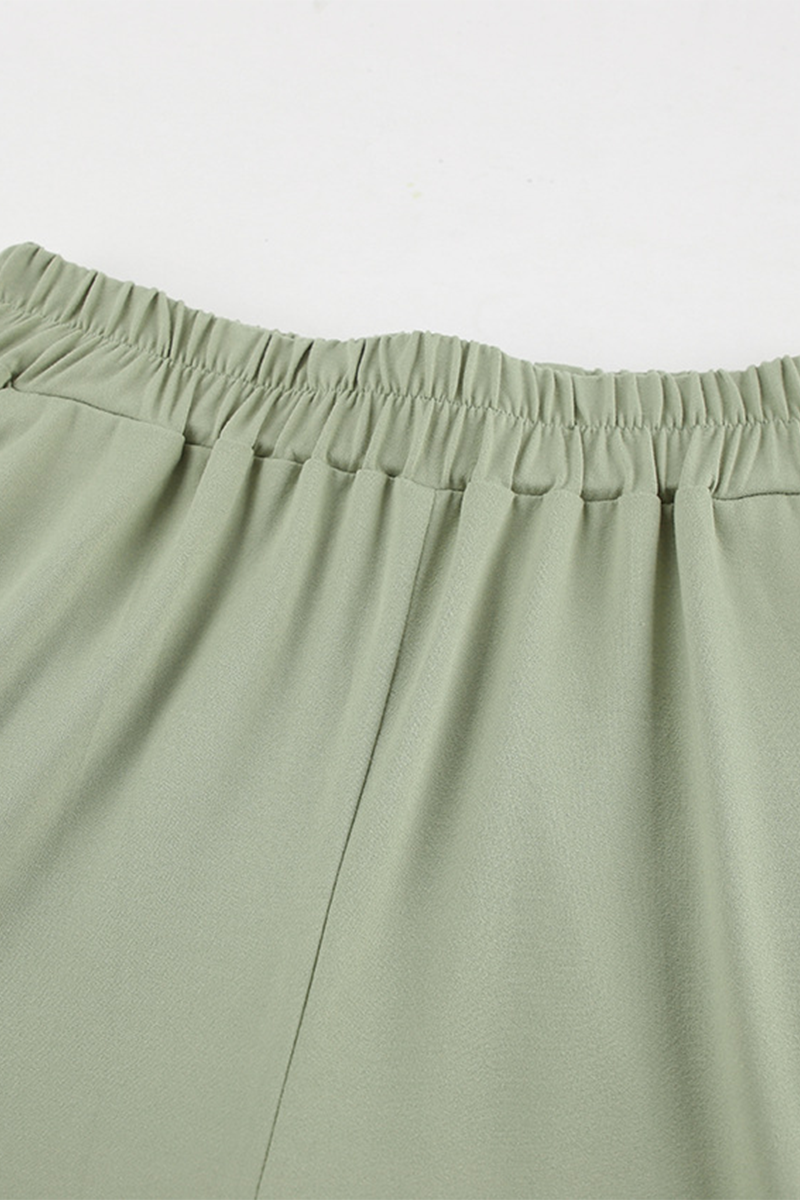 Conjunto de dos piezas de manga larga con hombros descubiertos, fruncido irregular y sexy para la calle