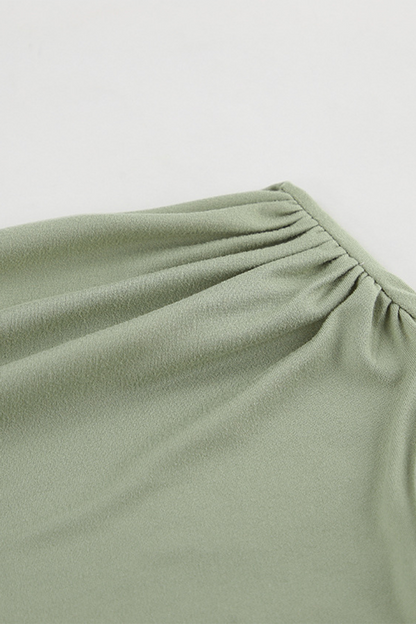 Conjunto de dos piezas de manga larga con hombros descubiertos, fruncido irregular y sexy para la calle