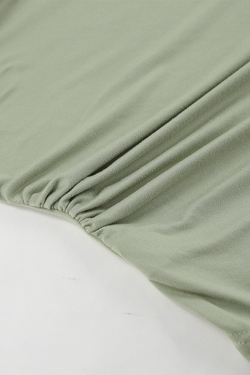 Conjunto de dos piezas de manga larga con hombros descubiertos, fruncido irregular y sexy para la calle