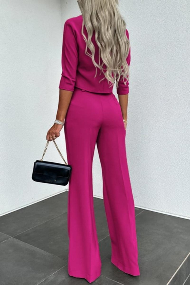 Conjunto informal básico de cuello alto, tres cuartos y dos piezas (6 colores)