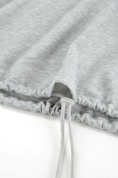 Conjunto informal de dos piezas con cuello redondo, manga larga y bolsillo con cordón ajustable para la calle