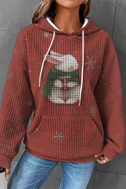 Sudadera básica con capucha y estampado casual