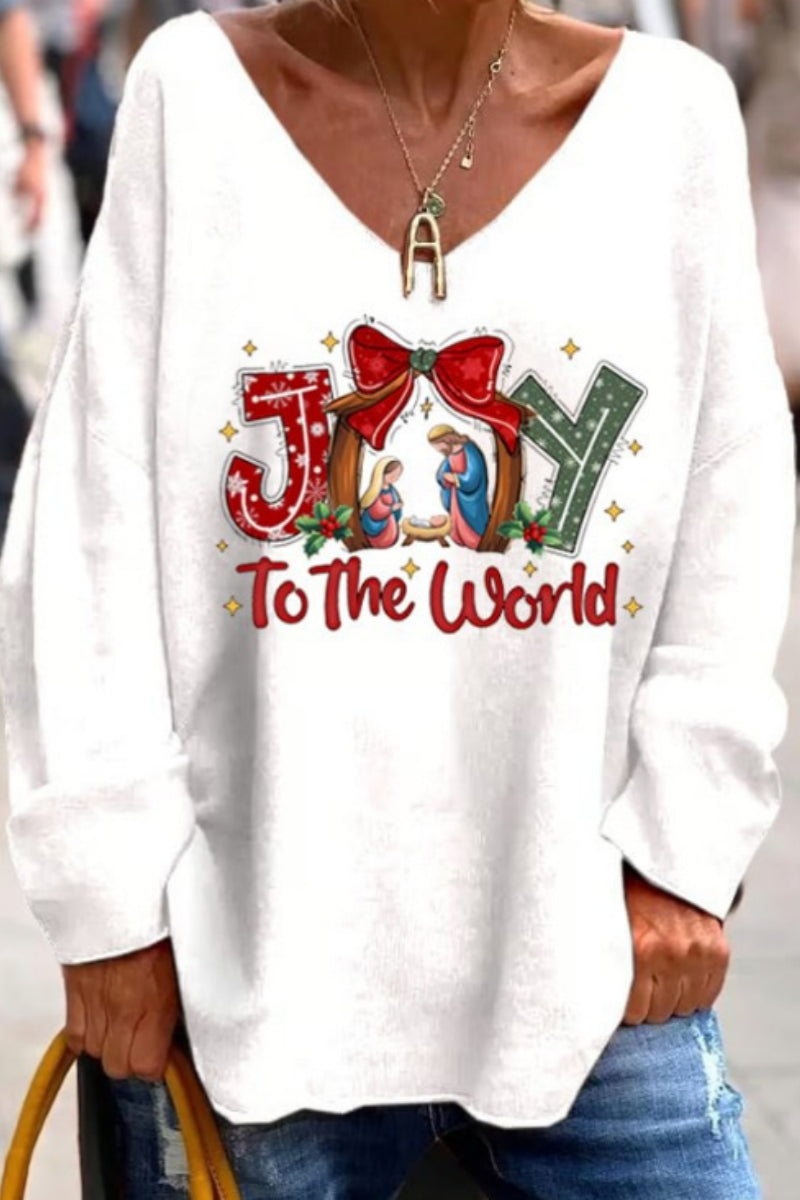 Tops básicos de cuello en V con estampado diario informal (3 colores)