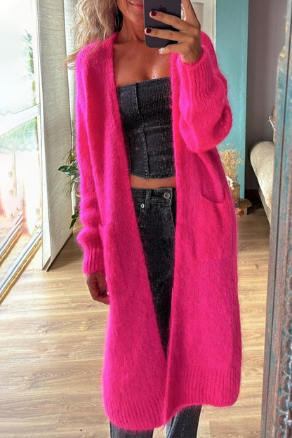 Prendas de abrigo informales con cuello tipo cárdigan de color liso