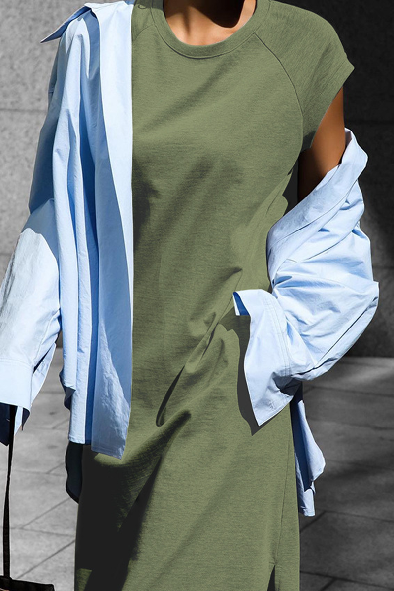 Vestidos casuales de calle con bolsillos y cuello redondo