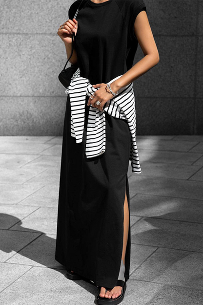 Vestidos casuales de calle con bolsillos y cuello redondo