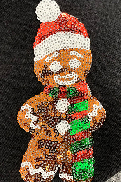 Sudadera informal de cuello redondo con lentejuelas de Papá Noel para fiestas (3 colores)