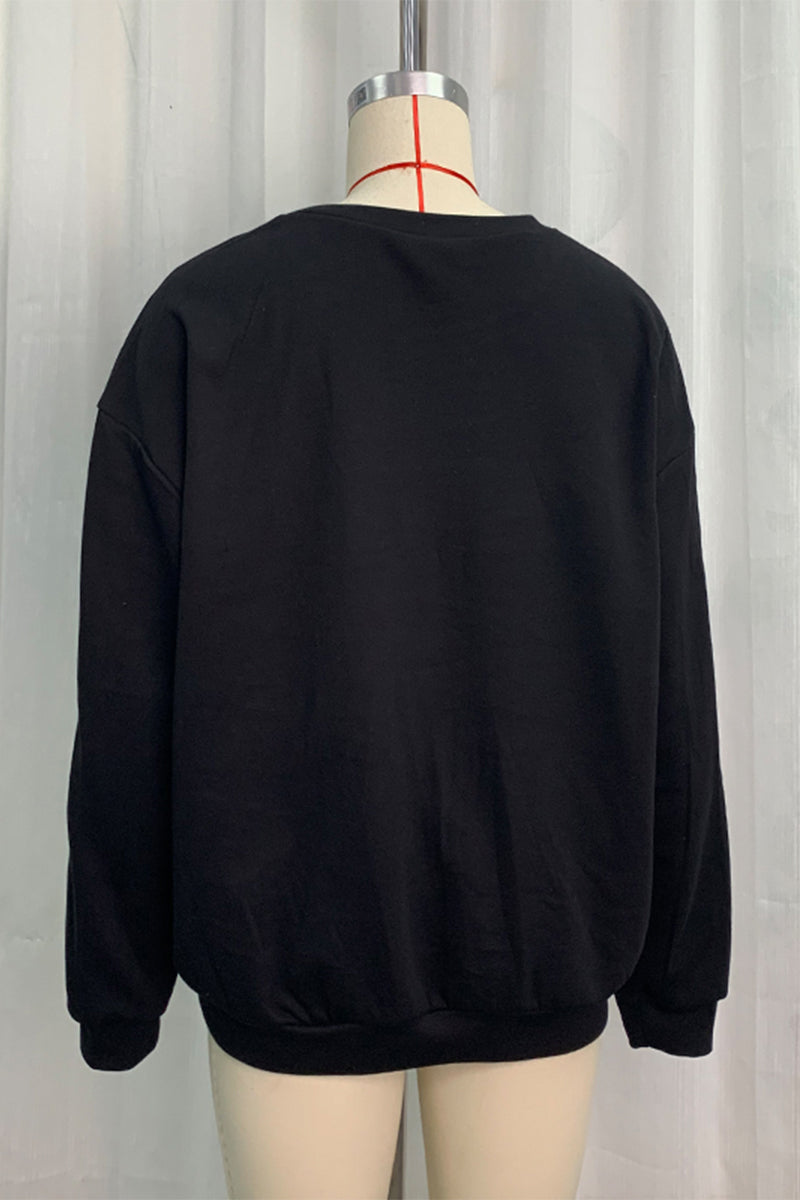 Sudadera informal de cuello redondo con lentejuelas de Papá Noel para fiestas (3 colores)