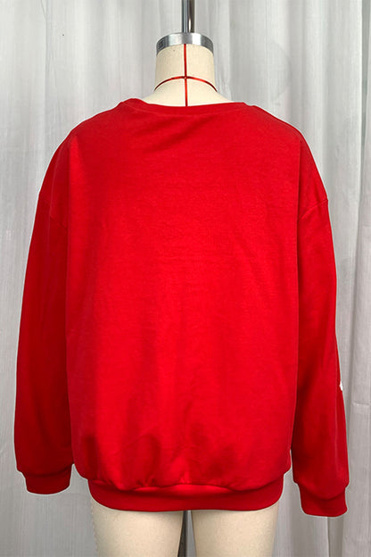 Sudadera informal de cuello redondo con lentejuelas de Papá Noel para fiestas (3 colores)