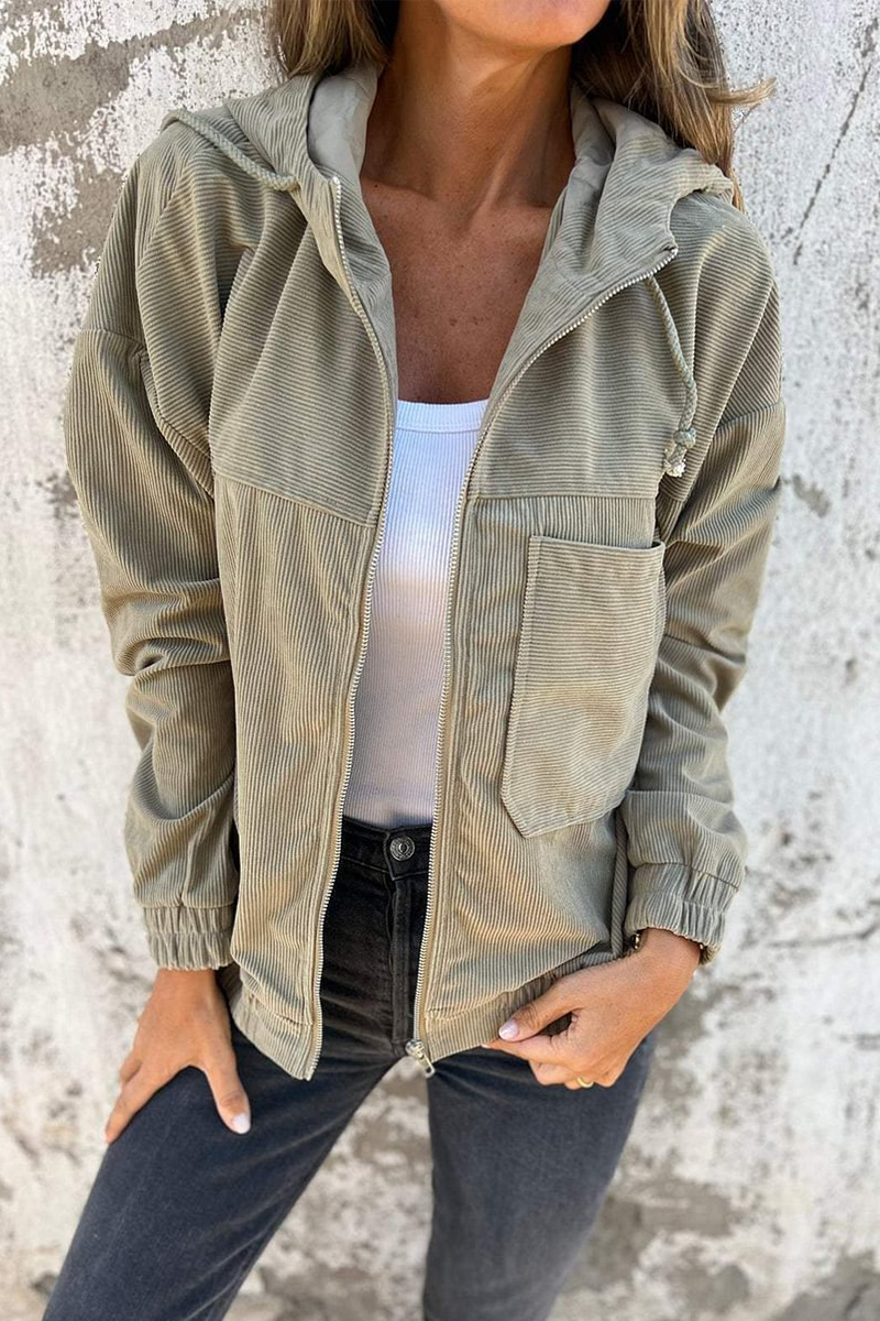 Prendas de abrigo informales con capucha y cremallera de bolsillo (5 colores)