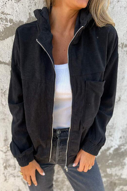 Prendas de abrigo informales con capucha y cremallera de bolsillo (5 colores)