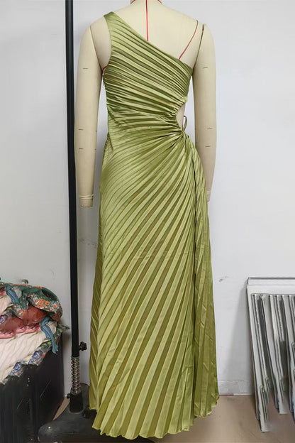 Vestidos plisados sexys con cordón ajustable y hombros caídos (4 colores)