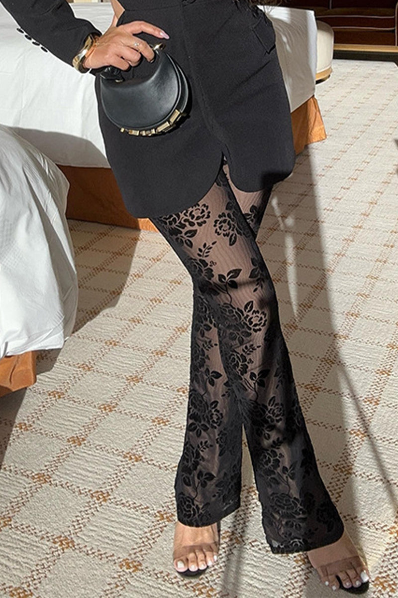 Braguita sexy de encaje transparente con cintura alta regular