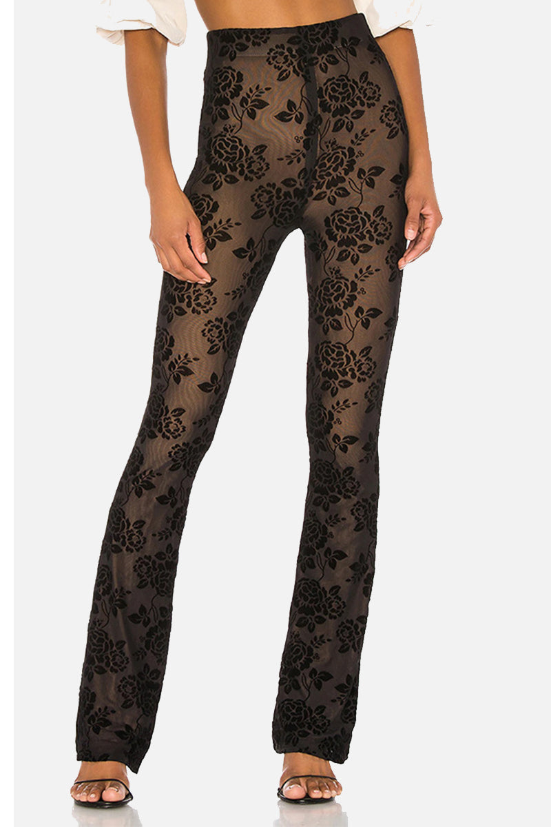 Braguita sexy de encaje transparente con cintura alta regular