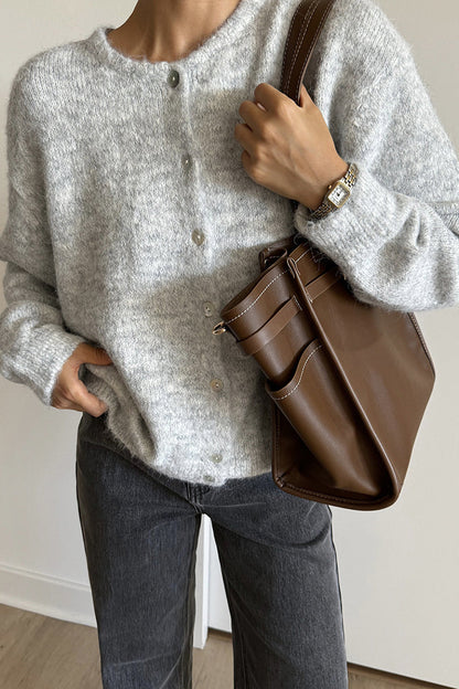 Prendas de abrigo informales con botones y cuello redondo (5 colores)