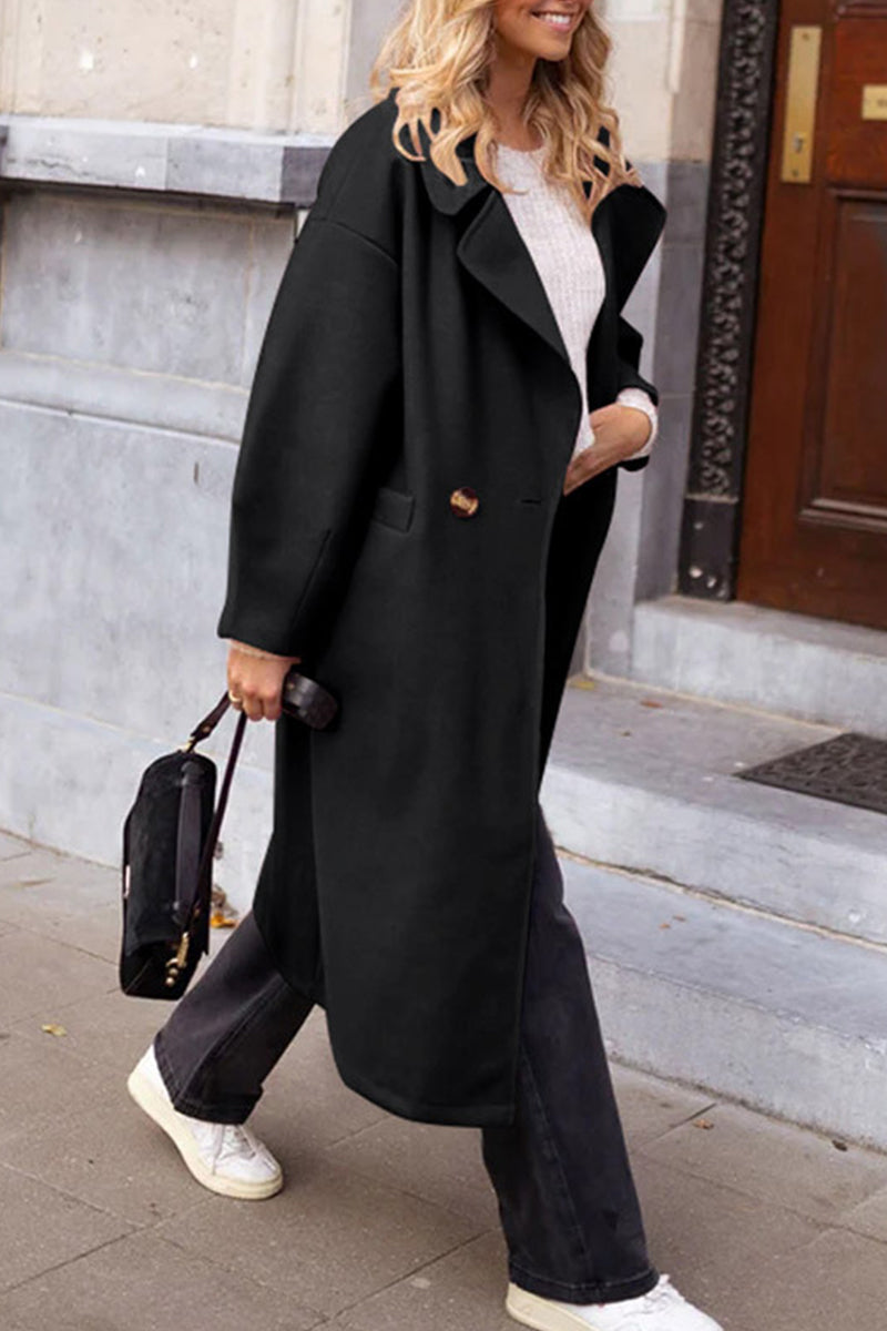 Prendas de abrigo informales de diario con bolsillos, botones y cuello vuelto