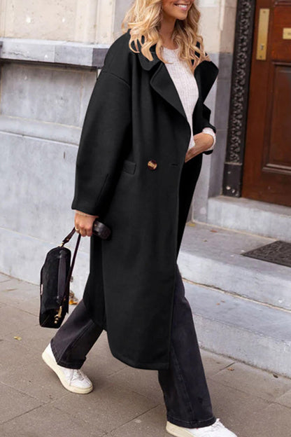 Prendas de abrigo informales de diario con bolsillos, botones y cuello vuelto