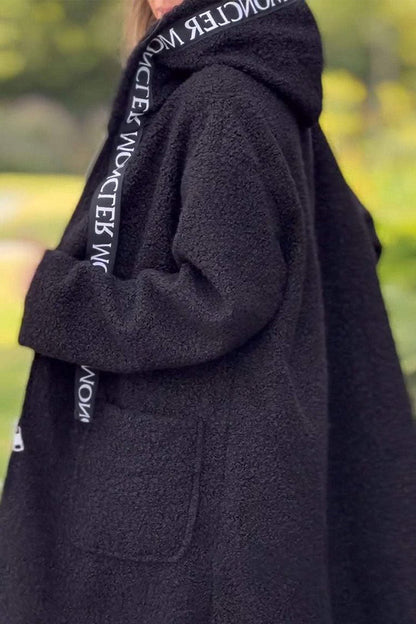 Prendas de abrigo informales con capucha, cremallera y retazos de bolsillo (6 colores)