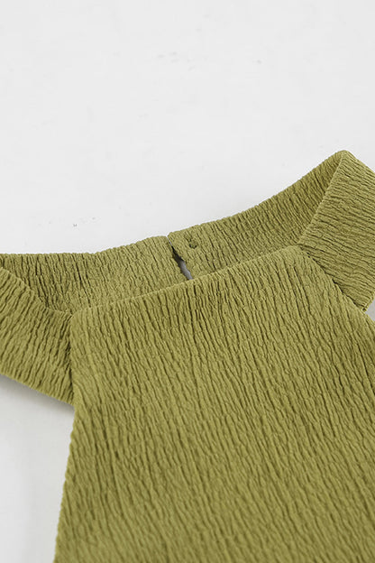 Conjunto de dos piezas con cuello halter, fruncido y sin espalda, sin mangas y estilo Street Daily