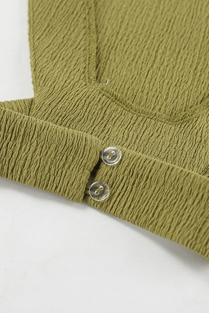 Conjunto de dos piezas con cuello halter, fruncido y sin espalda, sin mangas y estilo Street Daily