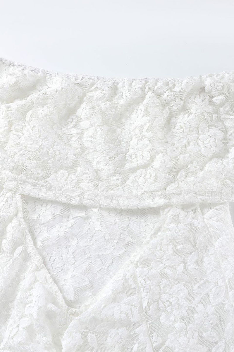 Vestidos largos sexis de encaje con espalda descubierta y cola de pez con hombros descubiertos