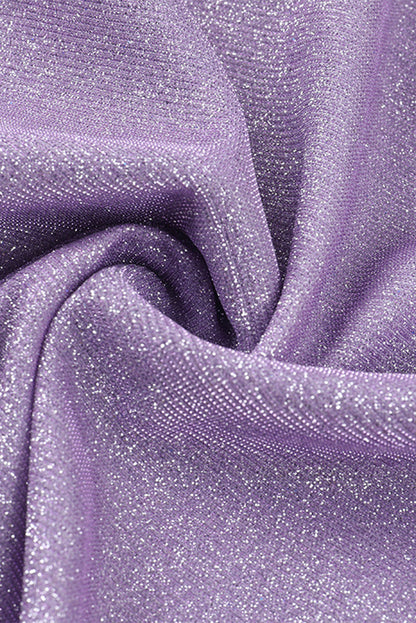 Vestidos sexys con falda cruzada y hombros descubiertos con lentejuelas fruncidas