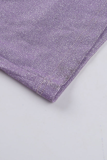 Vestidos sexys con falda cruzada y hombros descubiertos con lentejuelas fruncidas