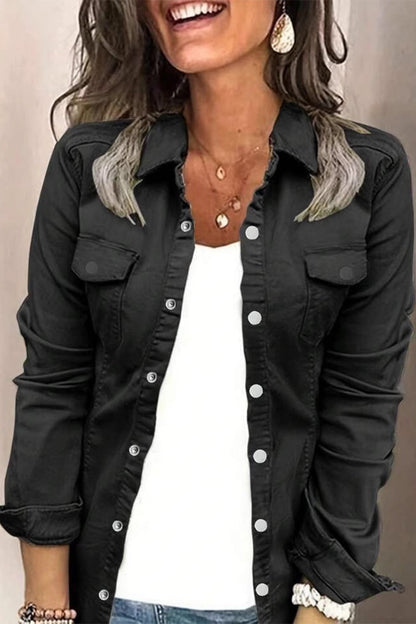 Blusas casuales de cuello vuelto con botones para uso diario (3 colores)