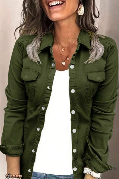 Blusas casuales de cuello vuelto con botones para uso diario (3 colores)