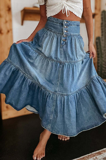 Pantalones casuales de calle con hebilla desgastada, sueltos, de cintura alta, tipo A, con parches