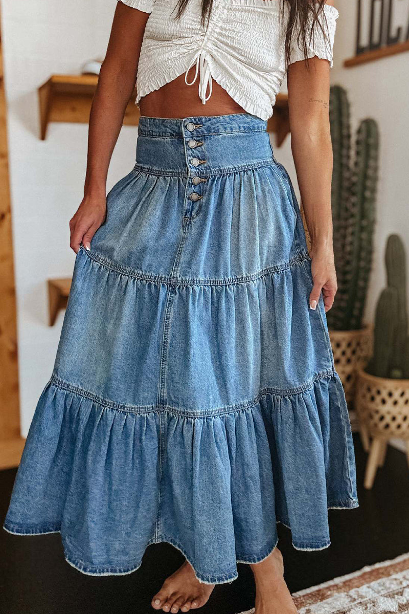 Pantalones casuales de calle con hebilla desgastada, sueltos, de cintura alta, tipo A, con parches