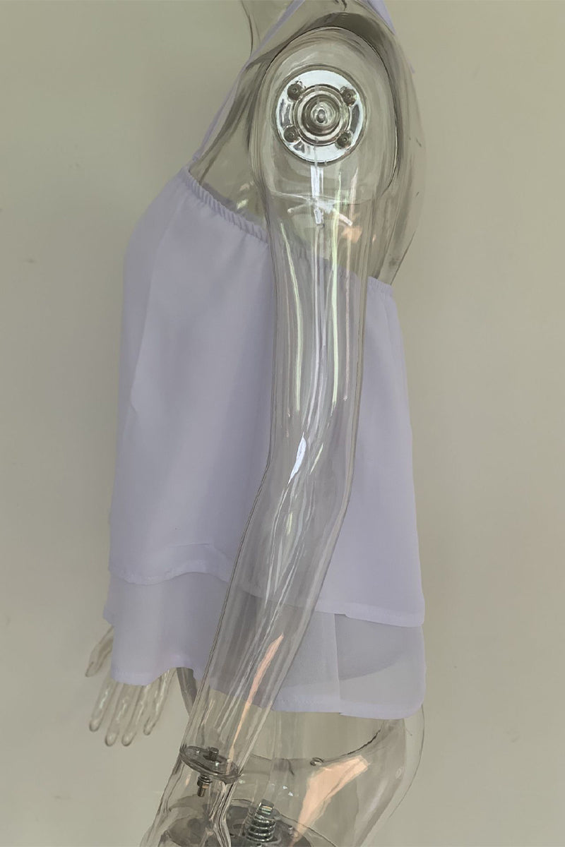 Tops halter sexys con cordones en colores sólidos