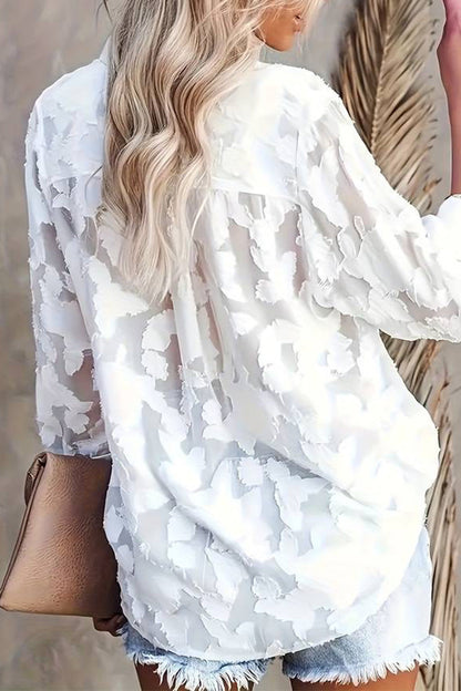 Tops casuales de cuello vuelto con patchwork de jacquard en tallas grandes