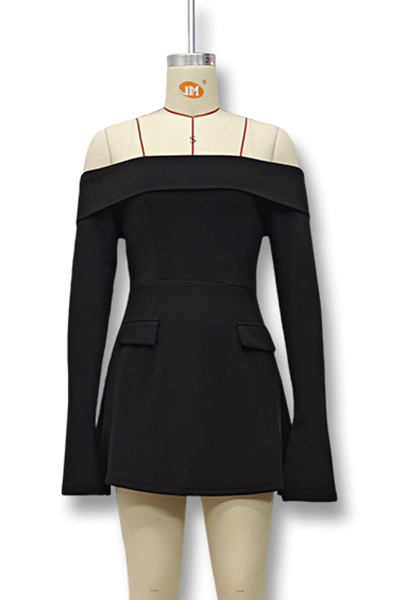 Vestidos sexis de patchwork con hombros descubiertos y corte A (3 colores)