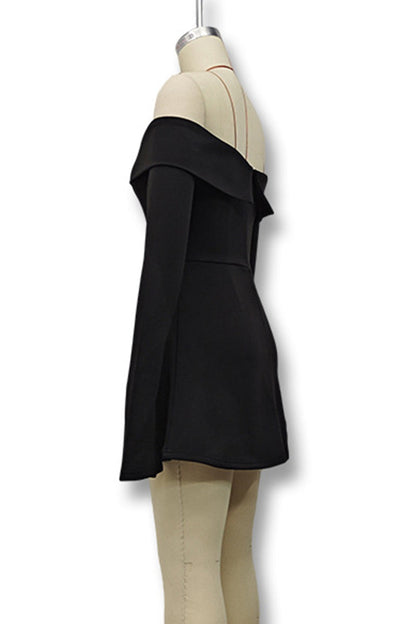 Vestidos sexis de patchwork con hombros descubiertos y corte A (3 colores)