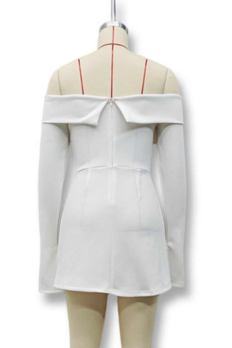 Vestidos sexis de patchwork con hombros descubiertos y corte A (3 colores)