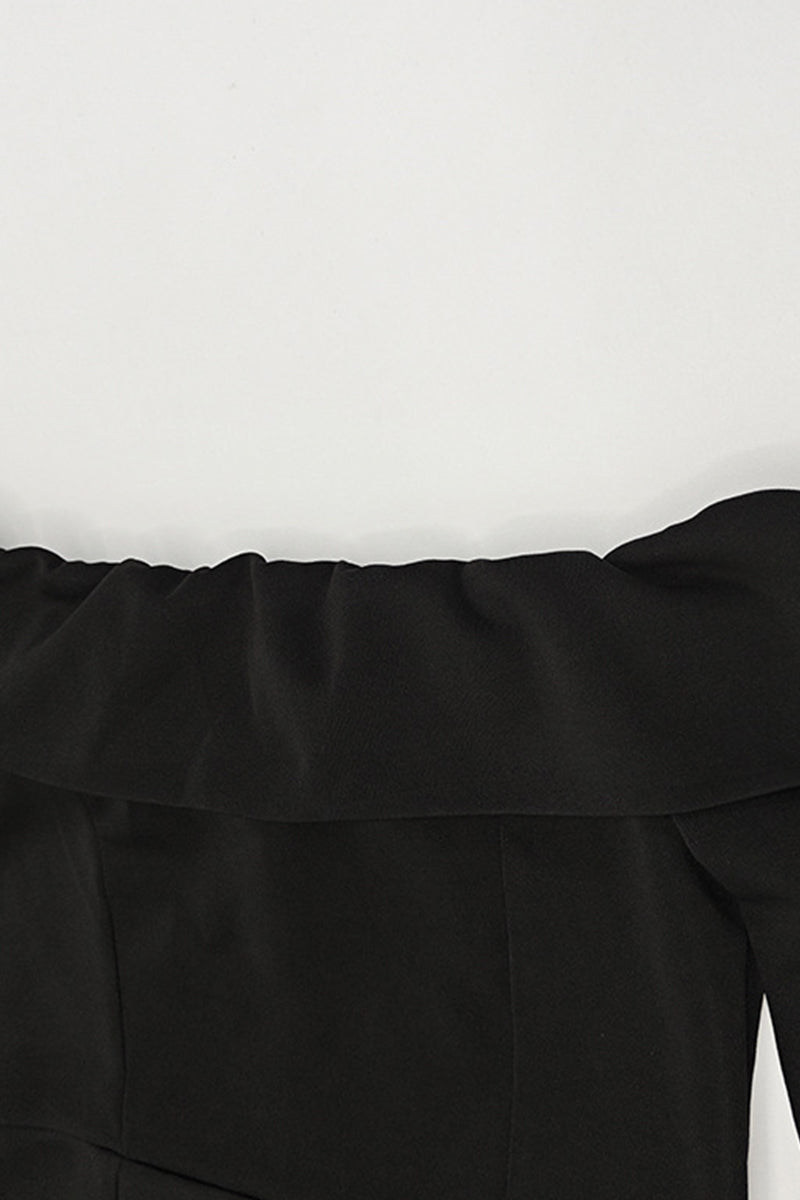 Vestidos sexis de patchwork con hombros descubiertos y corte A (3 colores)