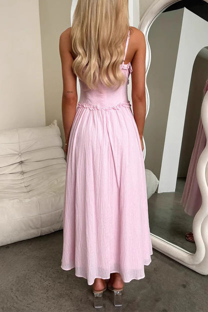 Vestidos sexis con encaje, volantes y escote en V