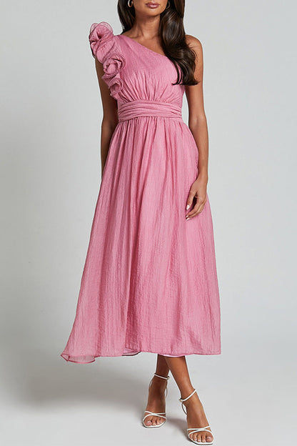 Vestidos sexys sin mangas con hombros caídos y volantes fruncidos (3 colores)