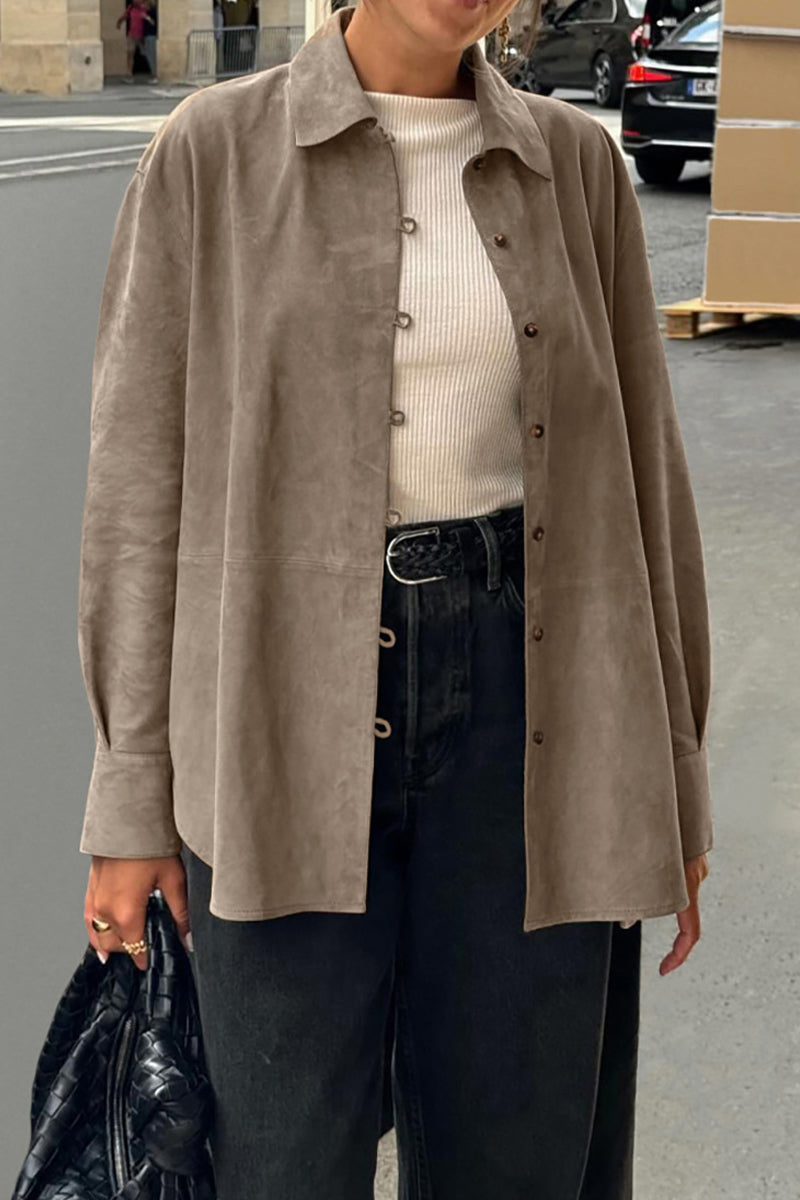 Blusas casuales con botones y cuello vuelto