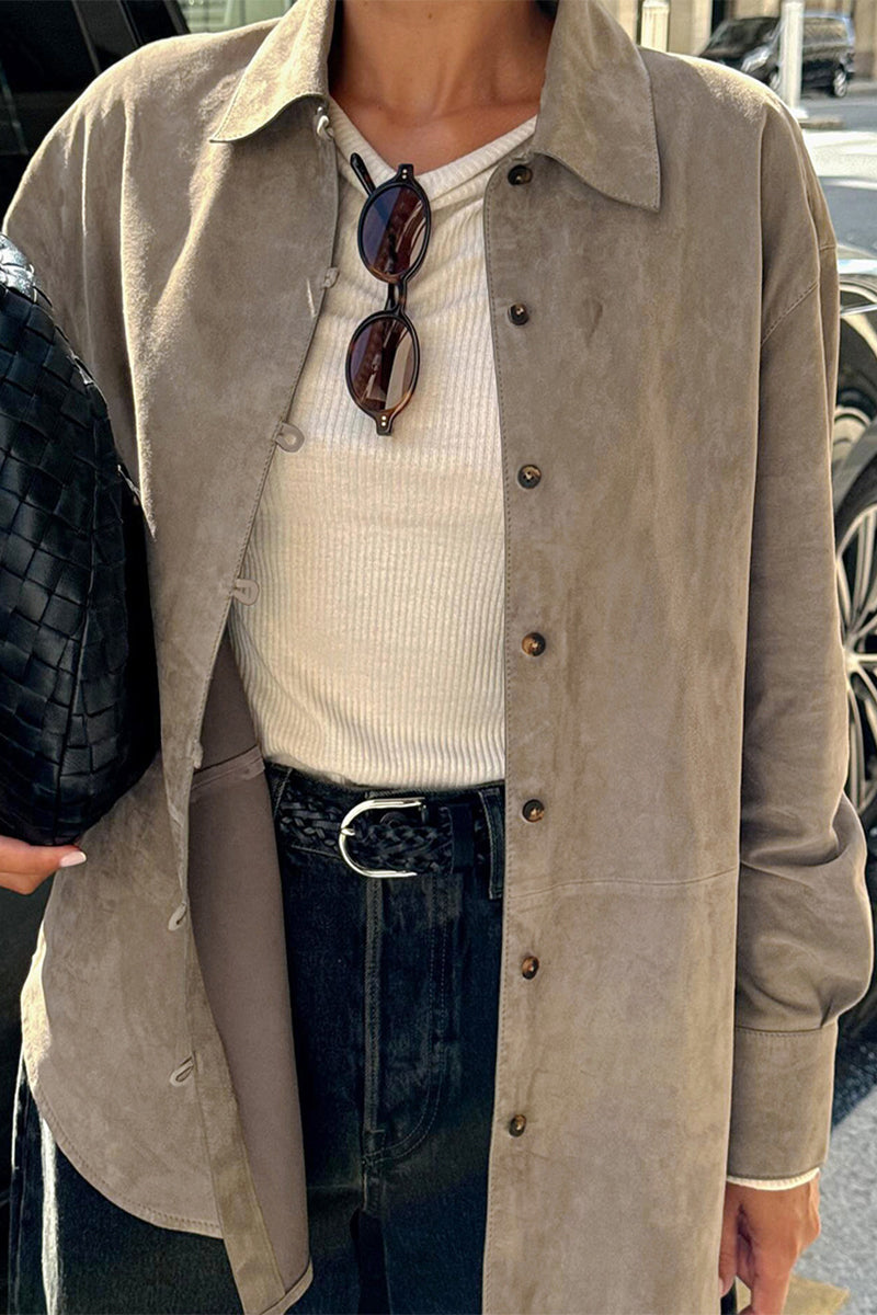 Blusas casuales con botones y cuello vuelto