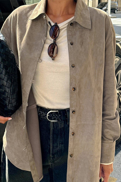 Blusas casuales con botones y cuello vuelto