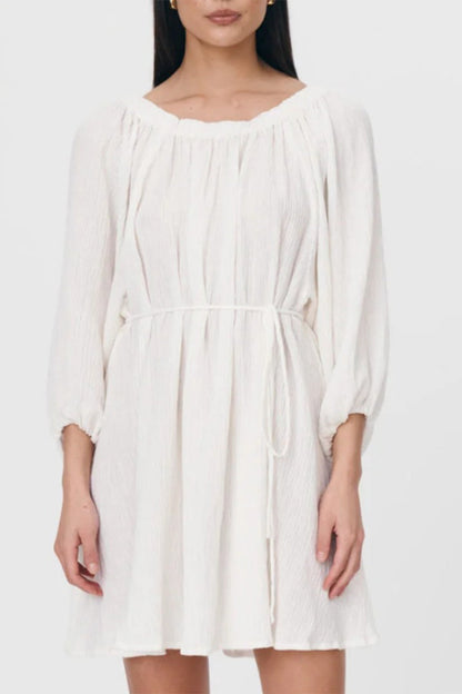 Vestidos sexis de manga larga con hombros descubiertos, fruncidos y encaje