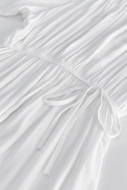 Vestidos sexis de manga larga con hombros descubiertos, fruncidos y encaje