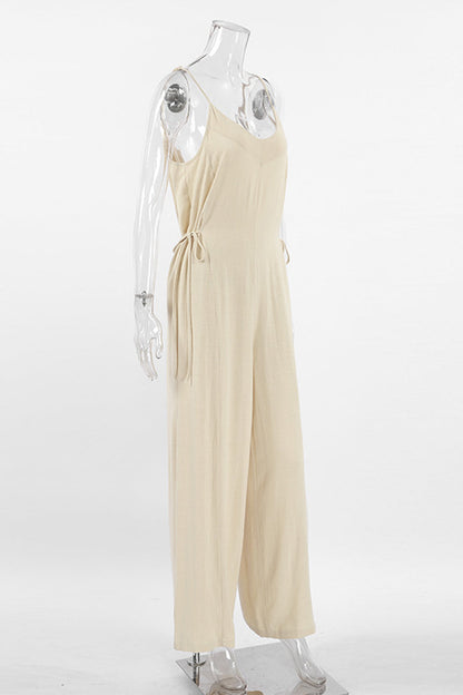 Monos holgados informales con cuello en V y cordón ajustable